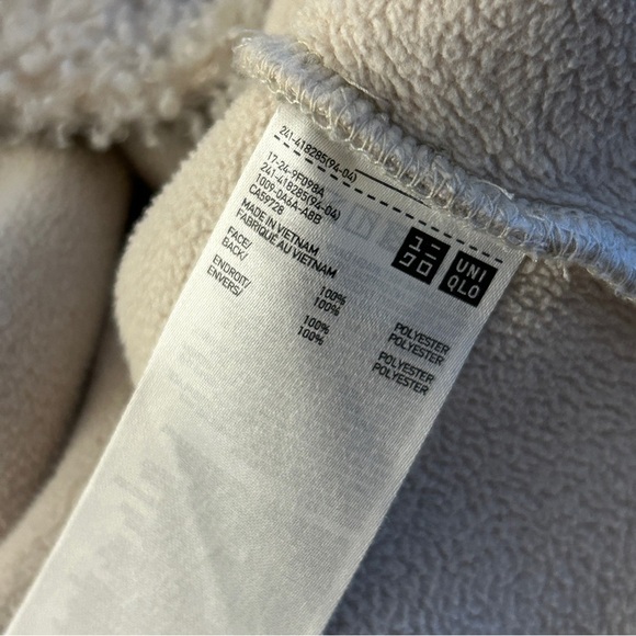 ❤️ Uniqlo Women's Beige Fleece Crew Neck Sweater S - Picture 5 of 9